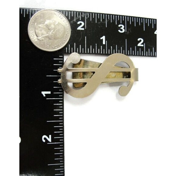 Vintage Dollar Sign Money Clip Silver Tone Men Wallet ID Credit Card Holder - Picture 6 of 6